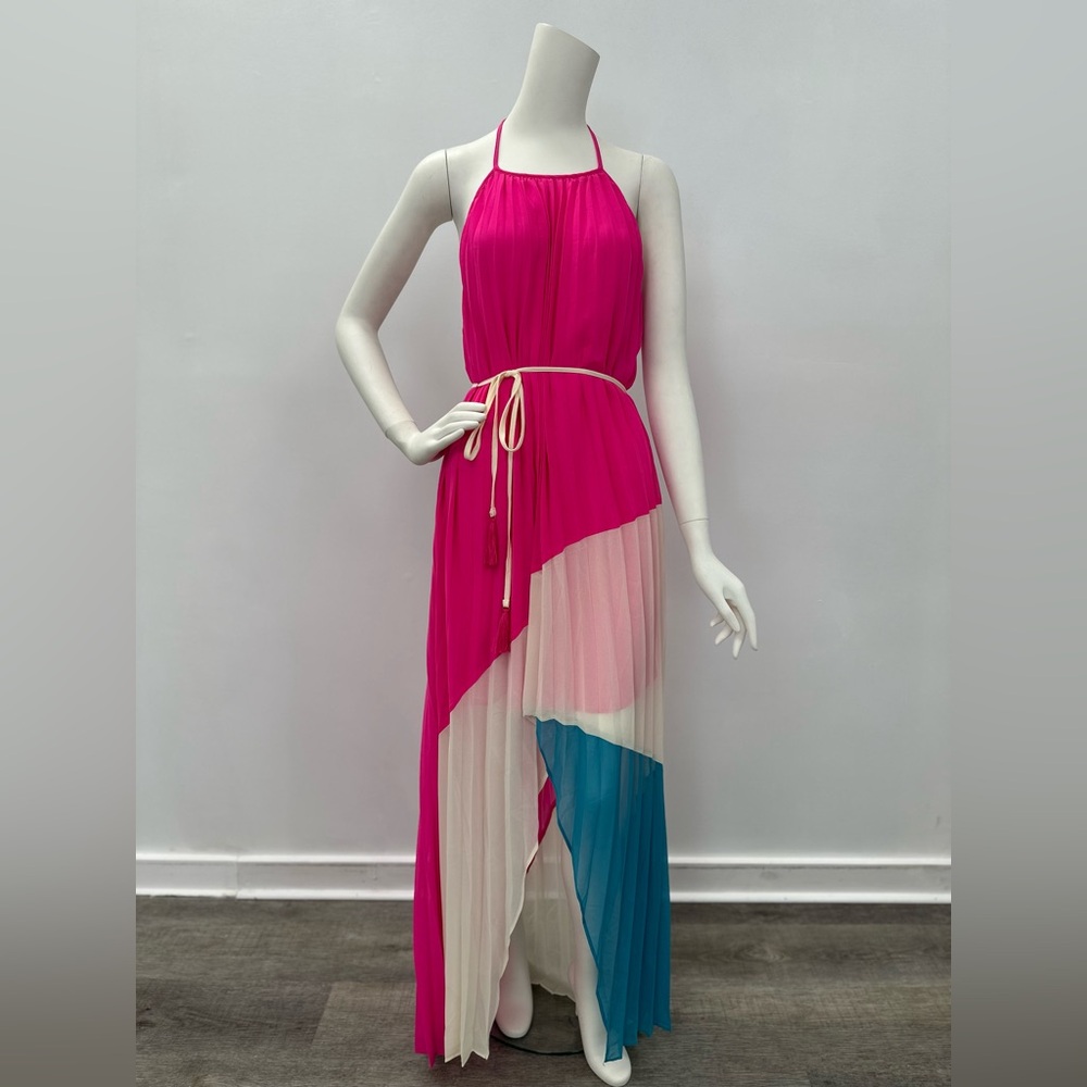 Latsiste Colorblock Pleated Dress